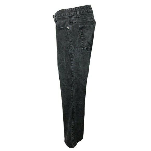 Madison Jeanswear Black Denim Jeans Trousers Womens 12 Pants Flared Distressed - Picture 4 of 10